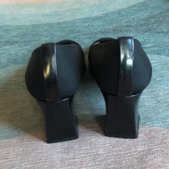 Vintage Stuart Weizman Black Square Heel Slip On Business Office Shoe - Picture 4 of 10